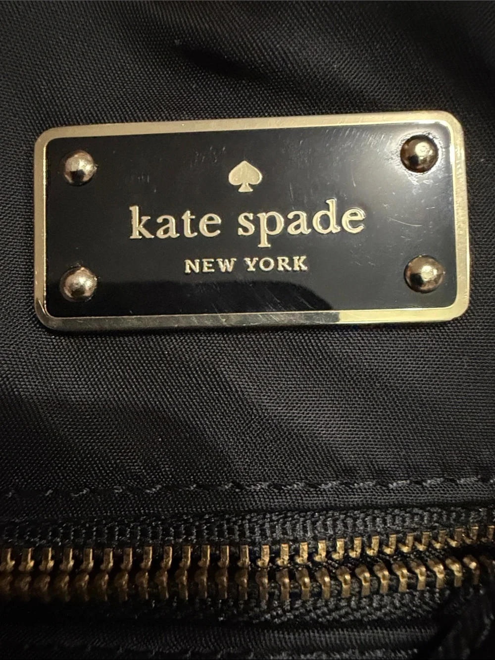 kate spade Black Shoulder Tote with Gold Hardware